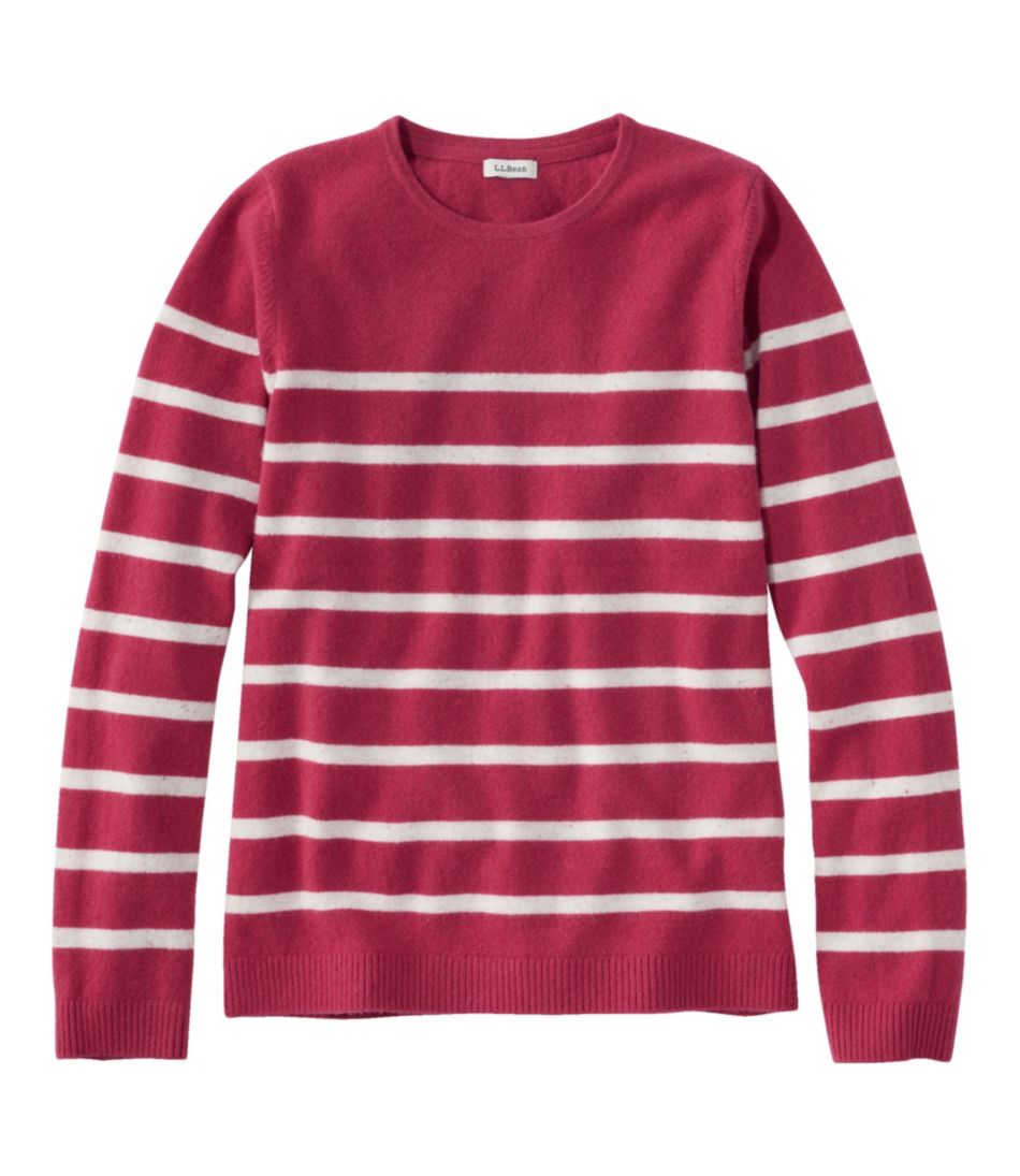 Women's Classic Cashmere Sweater, Crewneck Stripe