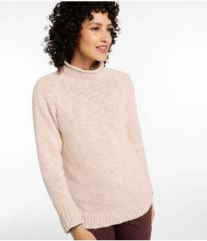 Women's Cotton Ragg Sweater, Funnelneck Pullover