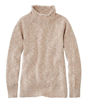 Women's Cotton Ragg Sweater, Funnelneck Pullover