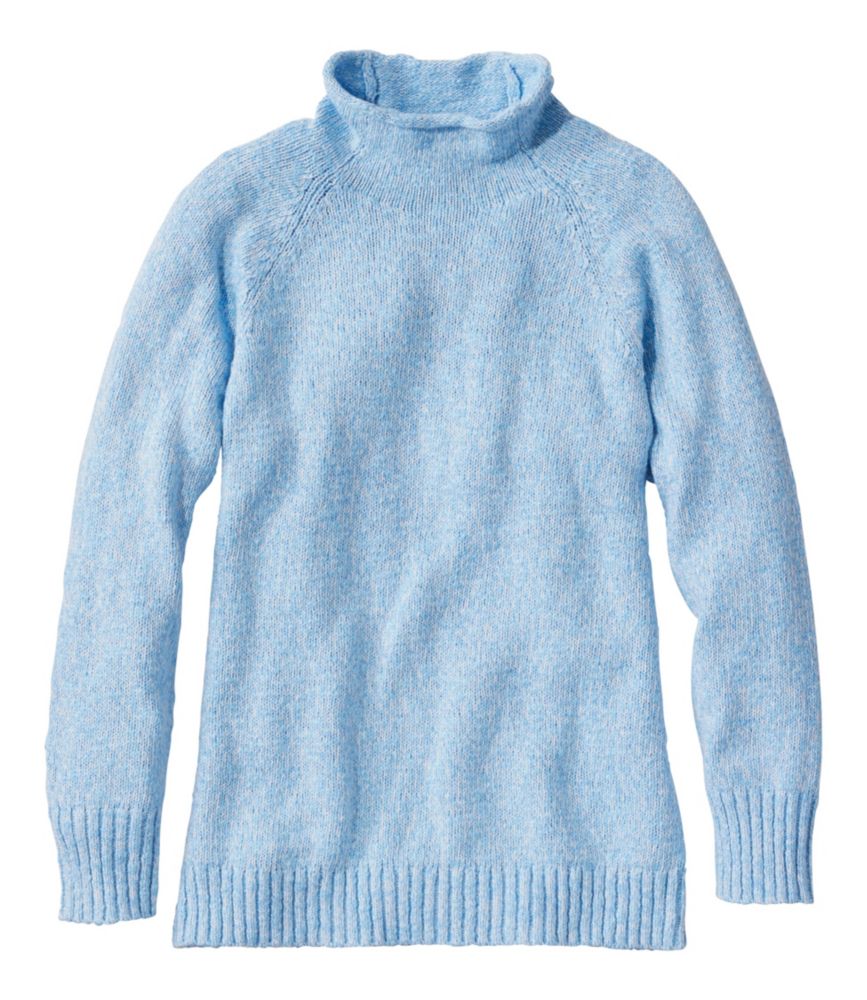 Women's Cotton Ragg Sweater, Funnelneck Pullover