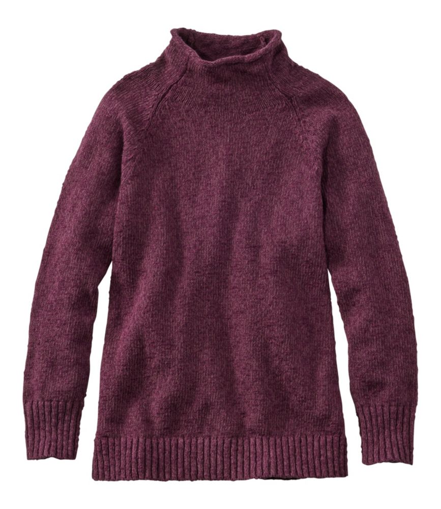 Women's Cotton Ragg Sweater, Funnelneck Pullover