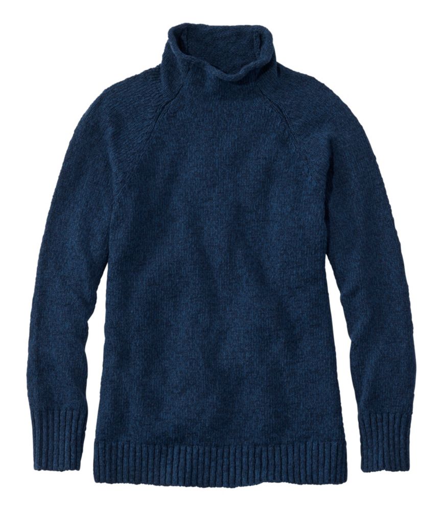 Women's Cotton Ragg Sweater, Funnelneck Pullover