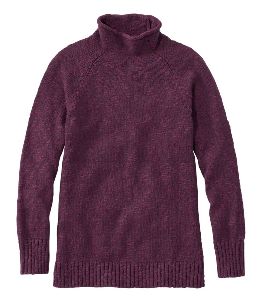 Women's Cotton Ragg Sweater, Funnelneck Pullover