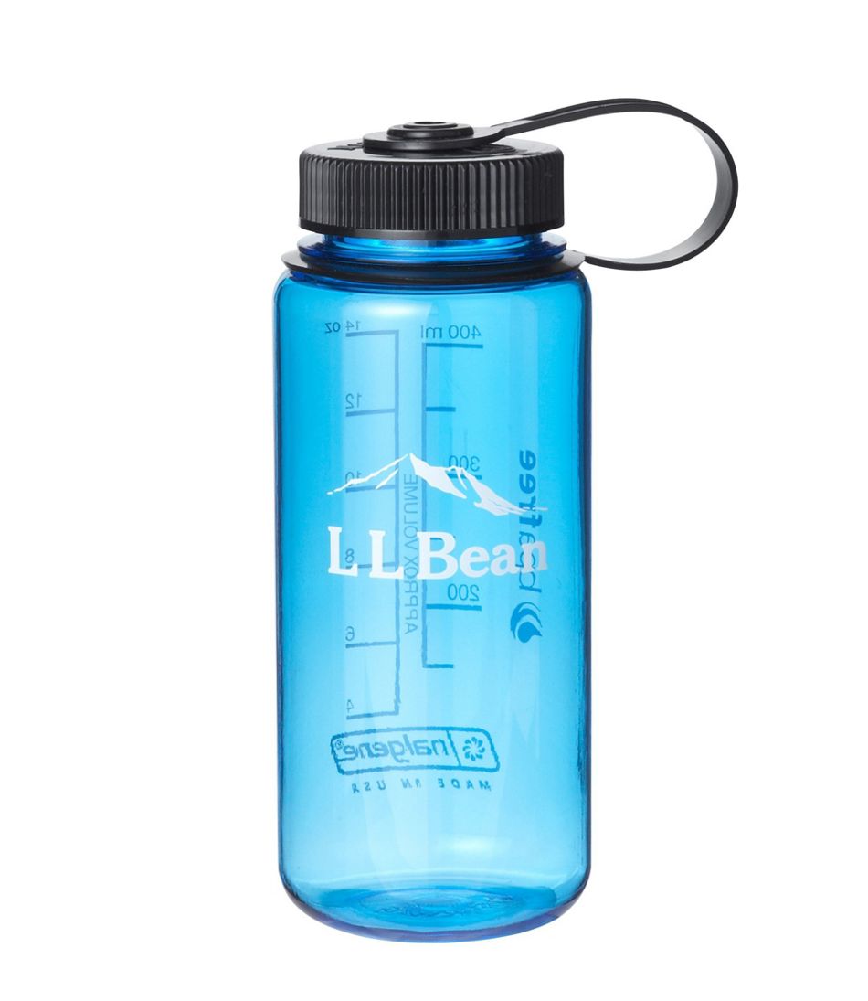 Nalgene Sustain Wide Mouth Water Bottle with L.L.Bean Logo, 16 oz. Blue, Plastic