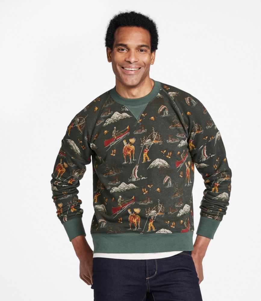 Men's Signature Heritage Sweatshirt, Crewneck, Print, Pale Olive Camo, small image number 2