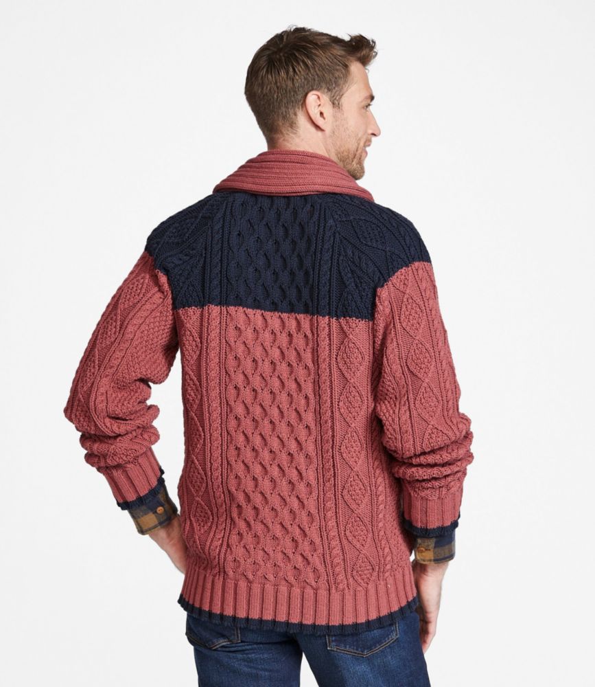 Men's Signature Cotton Fisherman Sweater, ShawlCollar Cardigan