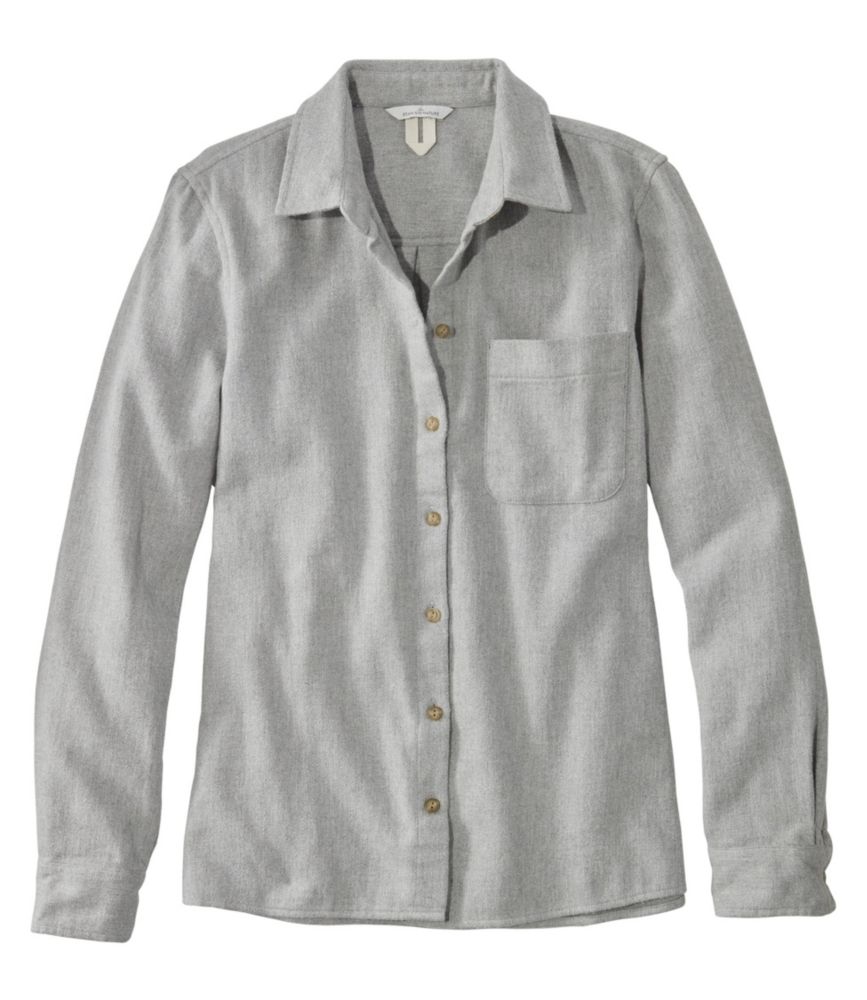 Women's Signature Heritage Textured Flannel Shirt, Light Gray Heather, small image number 1