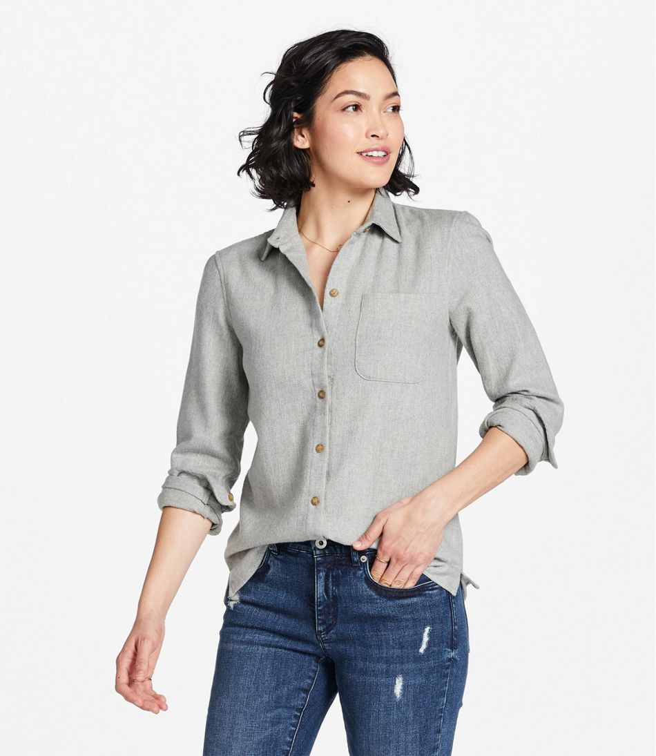 Women's Feather-Soft Twill Shirt, Long-Sleeve Popover