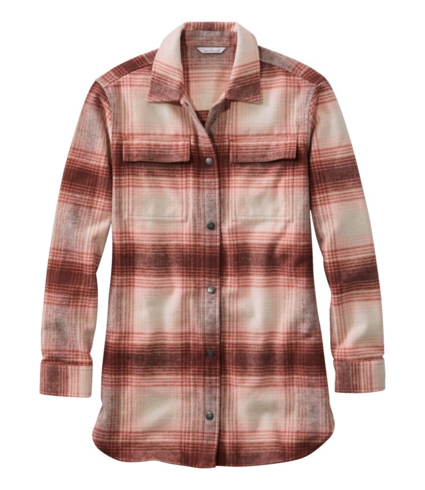 Women's Signature Chamois Shirt, Snap-Front Plaid, Pink Grapefruit, small image number 1