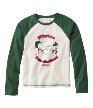 Kids' L.L.Bean x Peanuts Long-Sleeve Baseball Tee