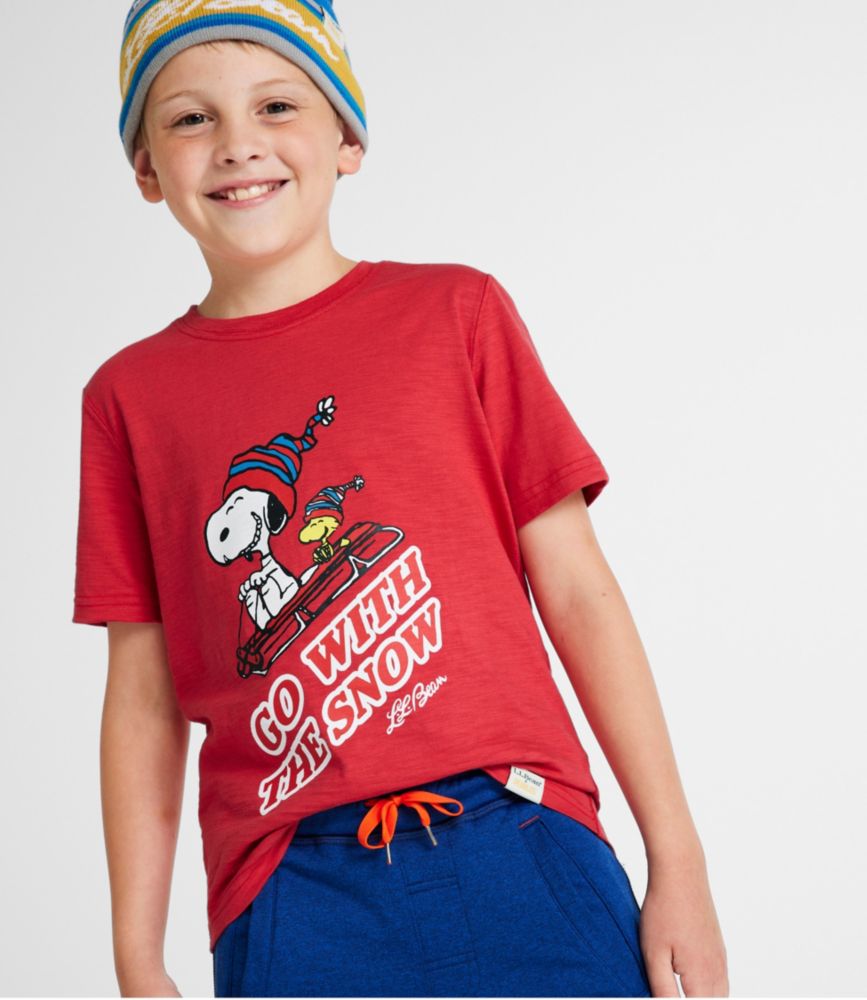Kids' L.L.Bean x Peanuts Short-Sleeve Tee, Marine Blue, small image number 3