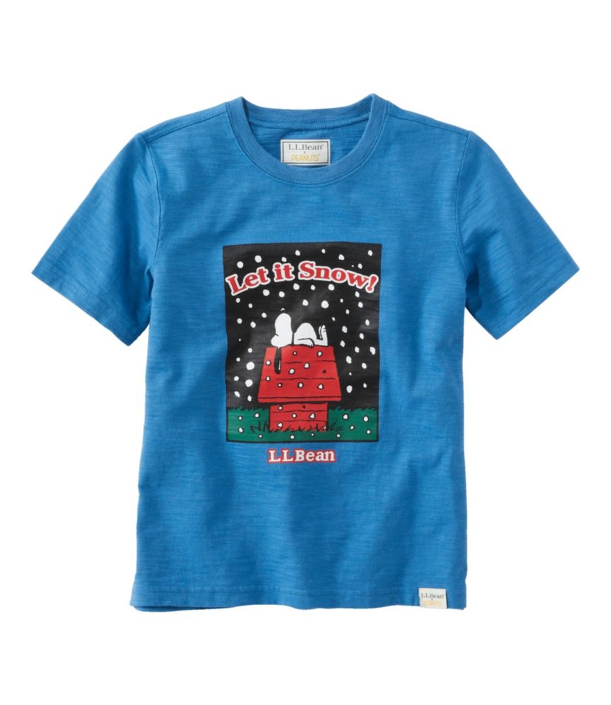 Kids' L.L.Bean x Peanuts Short-Sleeve Tee, Marine Blue, small image number 1
