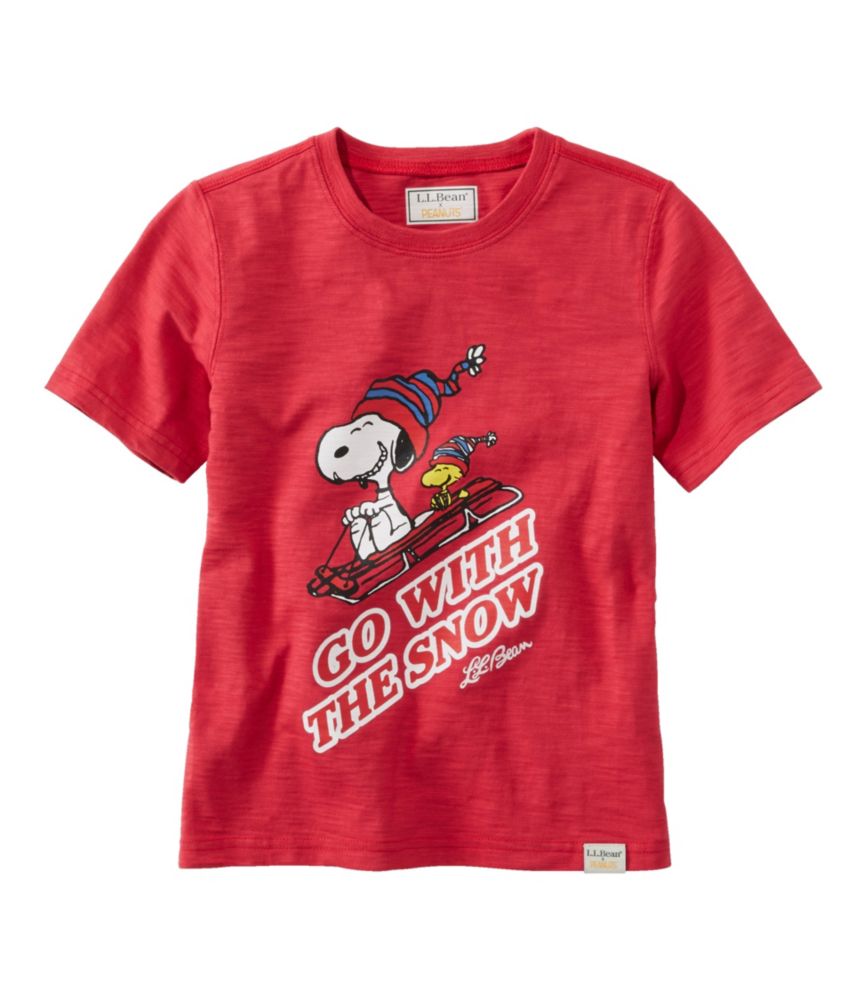 Kids' L.L.Bean x Peanuts Short-Sleeve Tee, Dark Breton Red, small image number 1