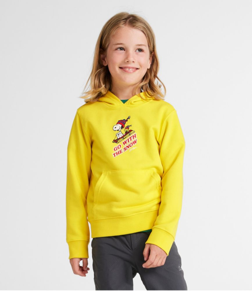 Kids' L.L.Bean x Peanuts Sweatshirt Hoodie, Deep Yellow, small image number 2