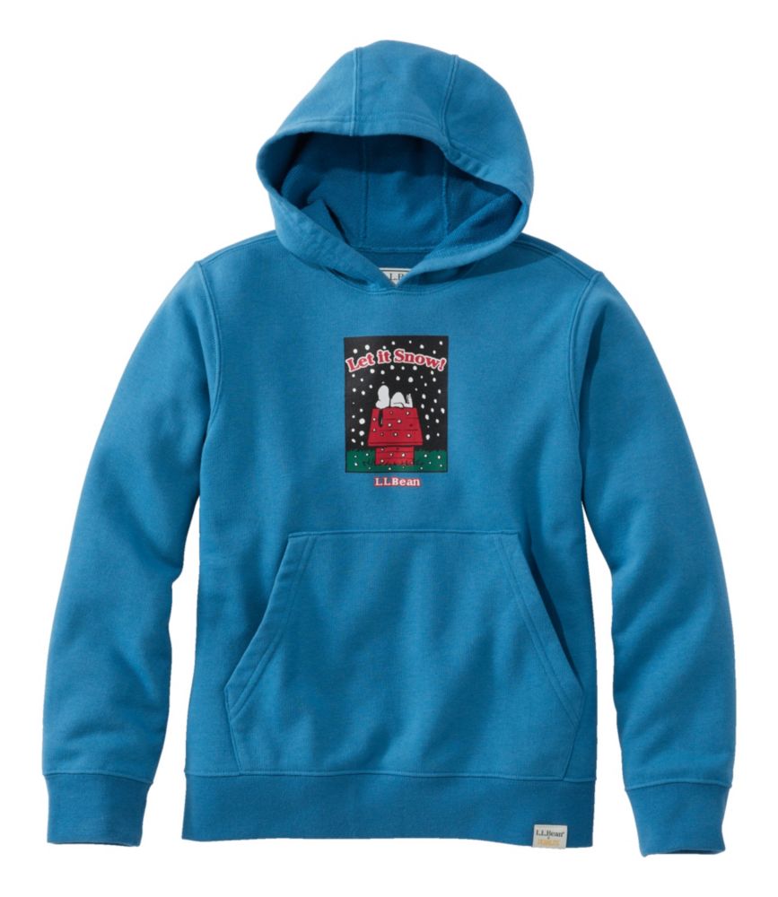 Kids' L.L.Bean x Peanuts Sweatshirt Hoodie, Marine Blue, small image number 1