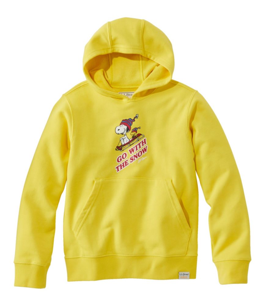 Kids' L.L.Bean x Peanuts Sweatshirt Hoodie, Deep Yellow, small image number 1