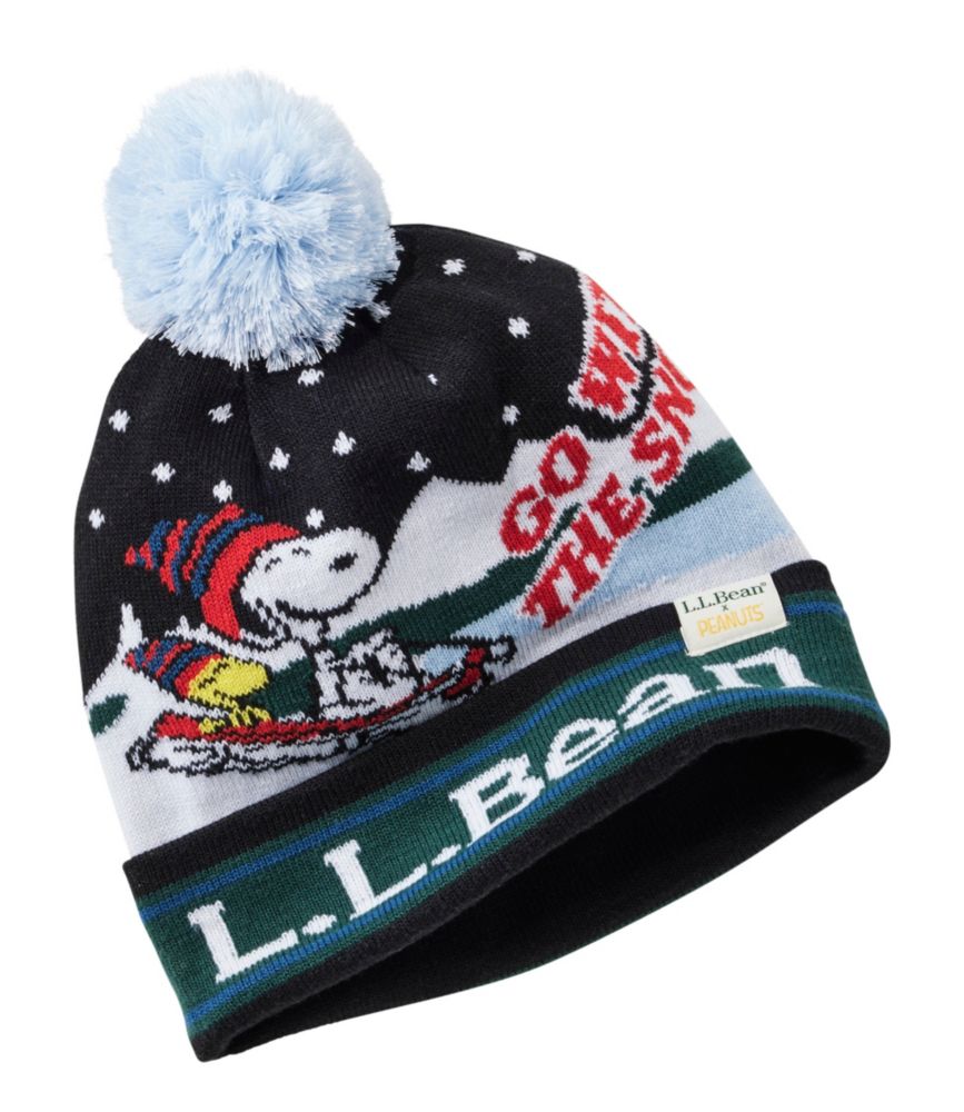 Kids' L.L.Bean x Peanuts Pom Hat Accessories at L.L.Bean