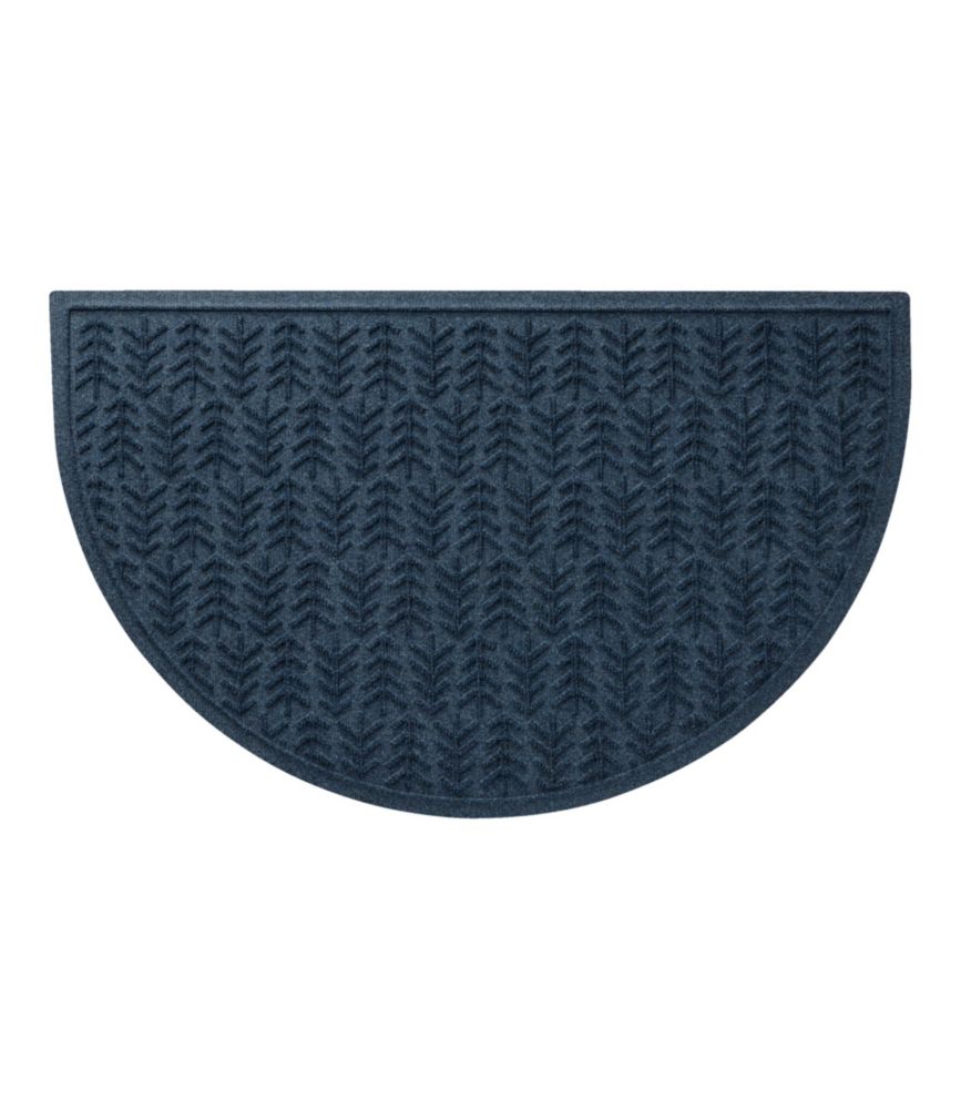 Everyspace Recycled Waterhog Doormat, Half Round, Trees, Navy, small image number 1