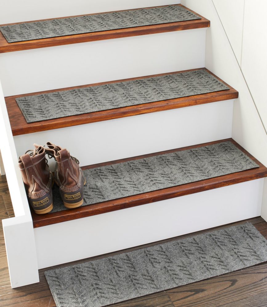 Everyspace Recycled Waterhog Mat, Stair Treads, Set of Four, Trees, Medium Gray, small image number 5