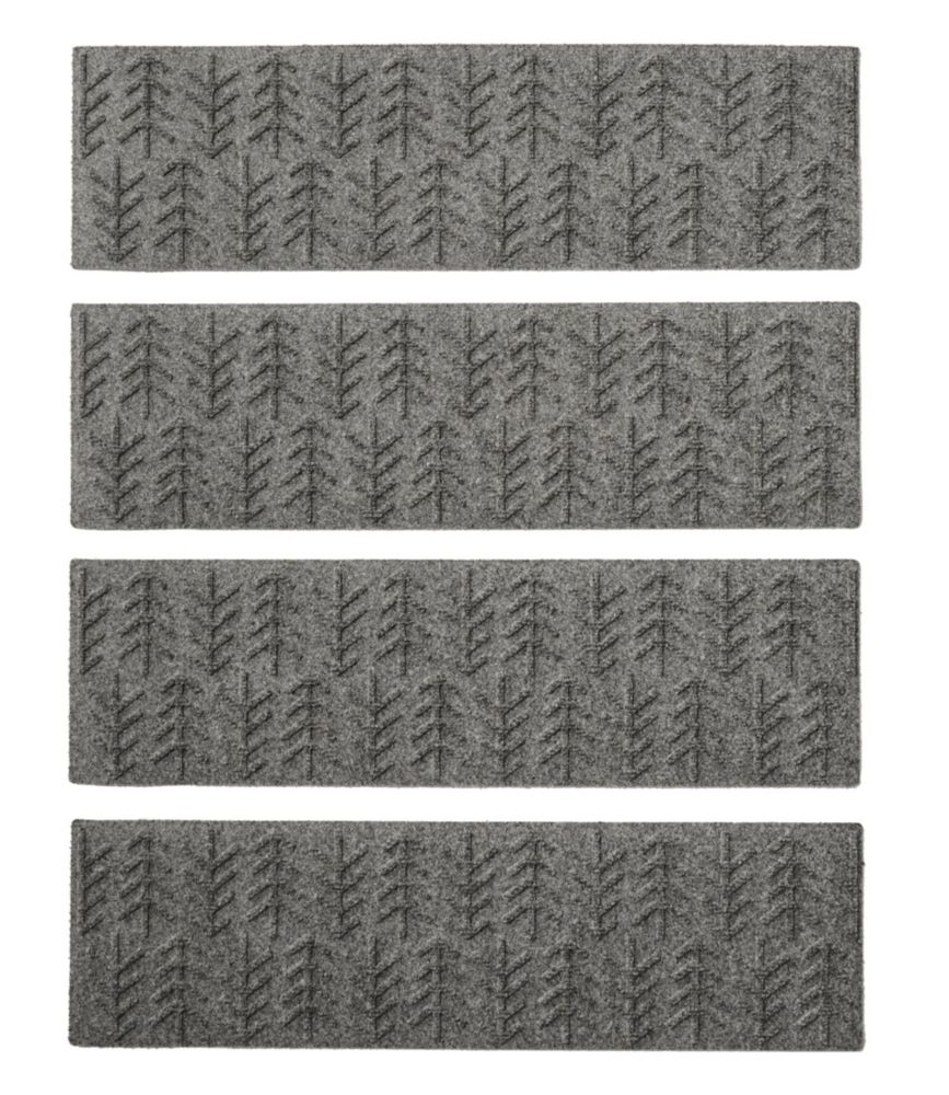 Everyspace Recycled Waterhog Mat, Stair Treads, Set of Four, Trees, Medium Gray, small image number 1