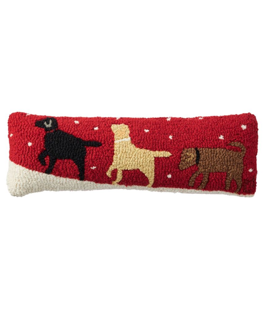 Pet Lovers 2 Labs 14x20 Hooked Wool Pillow