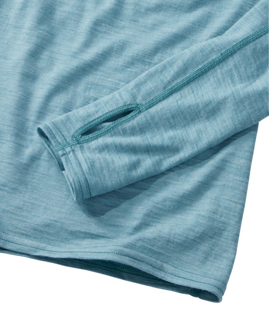 Women's Cresta Ultralight 150 Crew Top, Stripe, Ocean Waves/Storm Teal, small image number 4