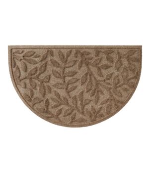 Heavyweight Recycled Waterhog Doormat, Half Round, Woodland Leaf