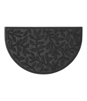Heavyweight Recycled Waterhog Doormat, Half Round, Woodland Leaf