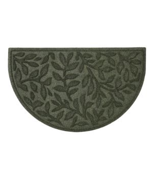 Heavyweight Recycled Waterhog Doormat, Half Round, Woodland Leaf