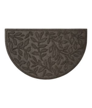 Heavyweight Recycled Waterhog Doormat, Half Round, Woodland Leaf