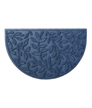 Heavyweight Recycled Waterhog Doormat, Half Round, Woodland Leaf