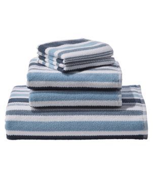 Organic Textured Cotton Towel, Stripe