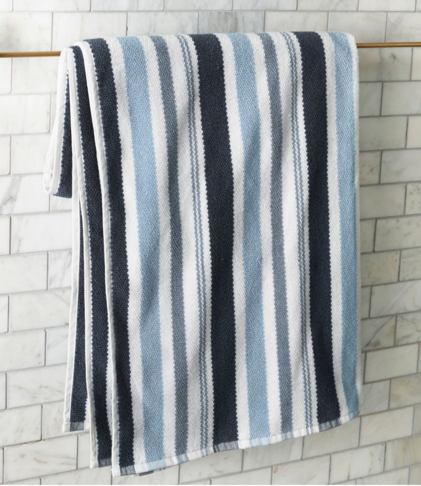 Organic Textured Cotton Towel Set, Stripe, Feldspar, small image number 2