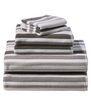 Organic Textured Cotton Towel Set, Stripe