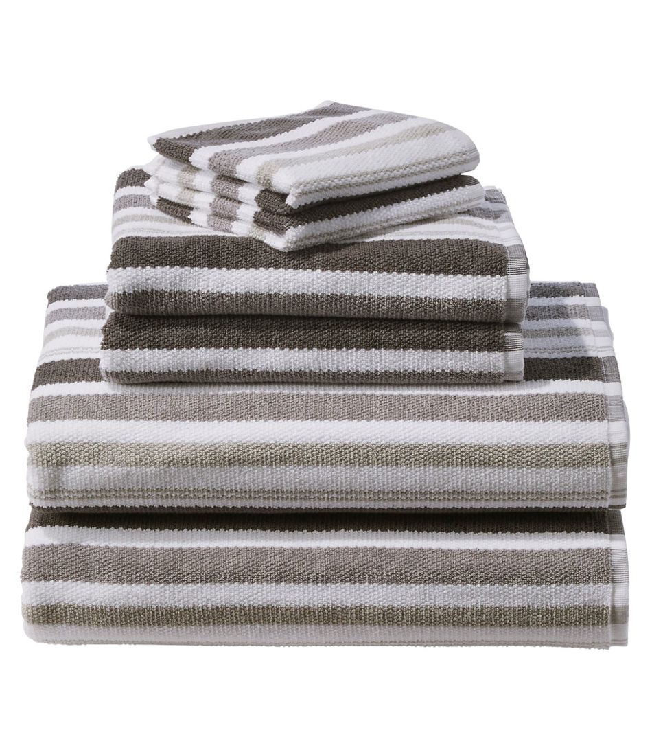 Organic Textured Cotton Towel Set, Stripe Feldspar | L.L.Bean