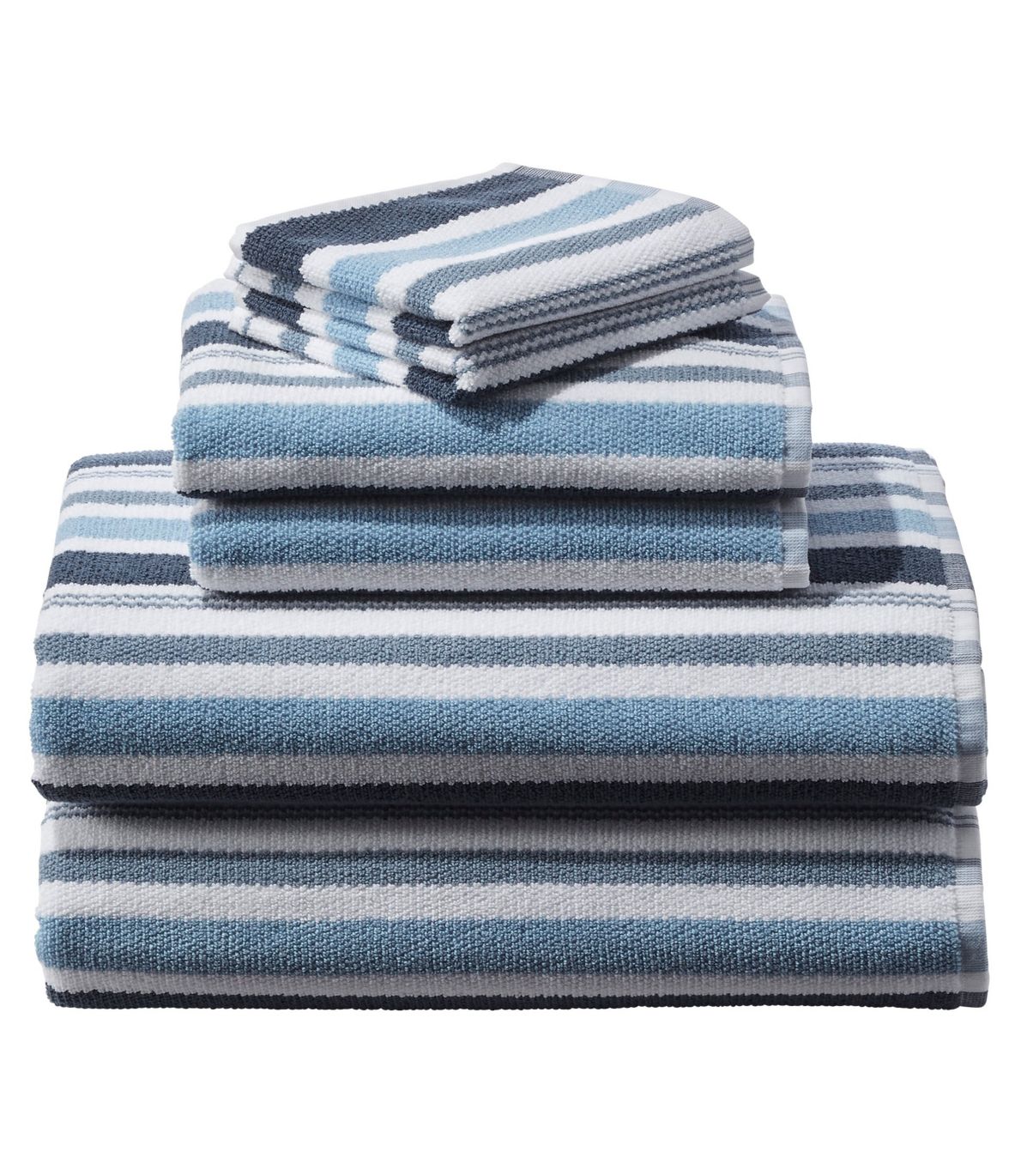 Organic Textured Cotton Towel Set, Stripe