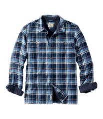 LL Bean Men's Fleece-Lined Flannel Shirt, Traditional Fit Large Blue buying Plaid