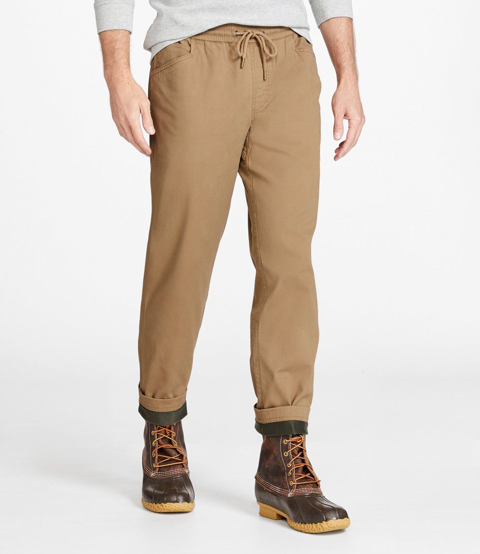 Men's BeanFlex® Canvas Pull-On Pants, Lined, Standard Fit at L.L. Bean