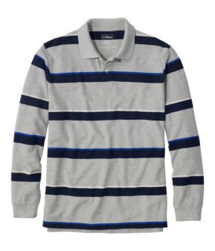 Men's Premium Double L® Polo, Long-Sleeve Without Pocket, Stripe