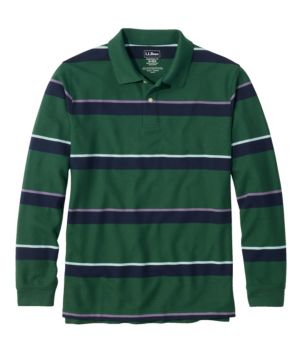 Men's Premium Double L® Polo, Long-Sleeve Without Pocket, Stripe