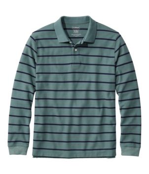 Men's Premium Double L® Polo, Long-Sleeve Without Pocket, Stripe