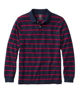 Men's Premium Double L® Polo, Long-Sleeve Without Pocket, Stripe