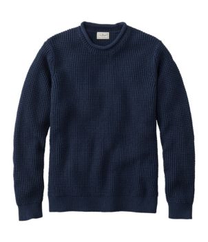 Men's L.L.Bean Organic Cotton Waffle Sweater, Rollneck Crew