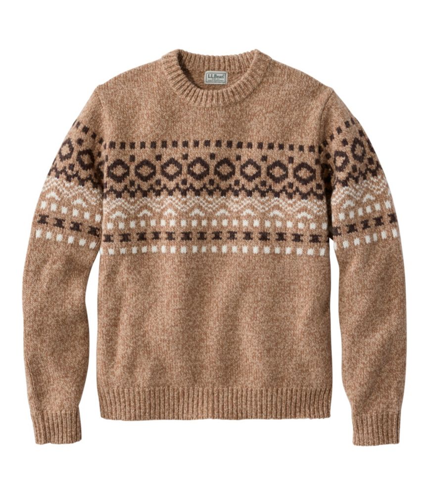 Men's Bean's Classic Ragg Wool Sweater, Crewneck, Fair Isle, Toasted Coconut Fair Isle, small image number 1