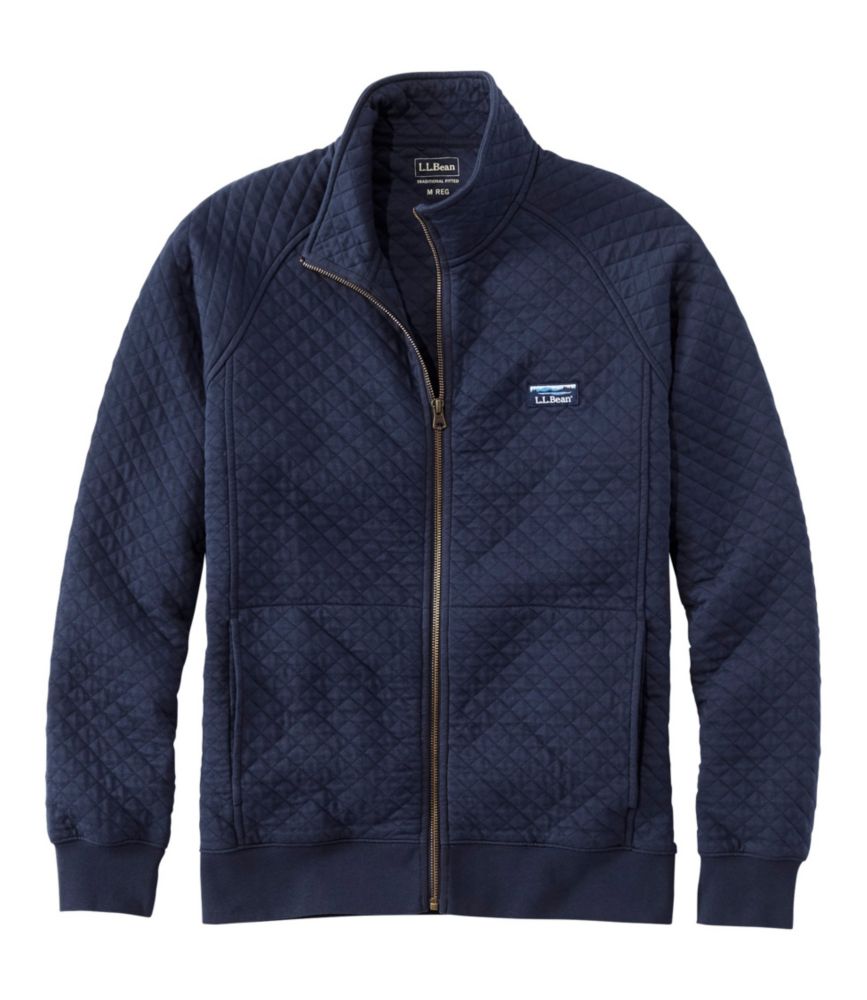Quilted Sweatshirt Full-Zip, Classic Navy, small image number 0