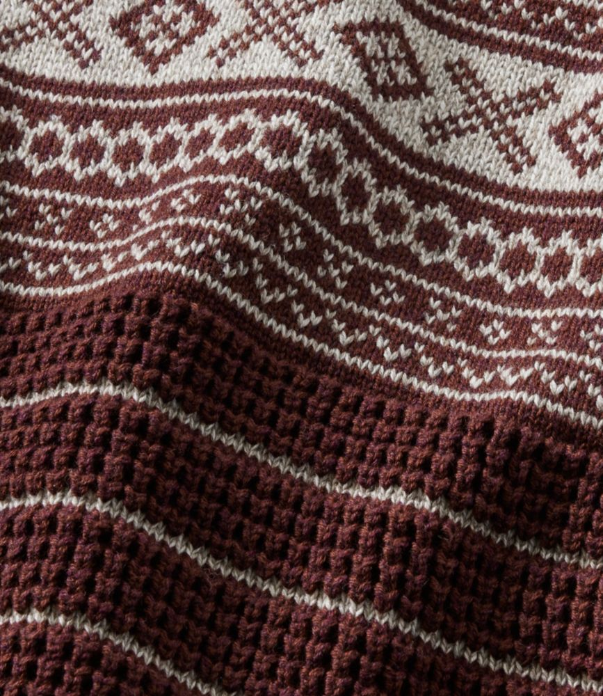 Men's L.L.Bean Organic Cotton Waffle Sweater, Quarter-Zip, Fair Isle