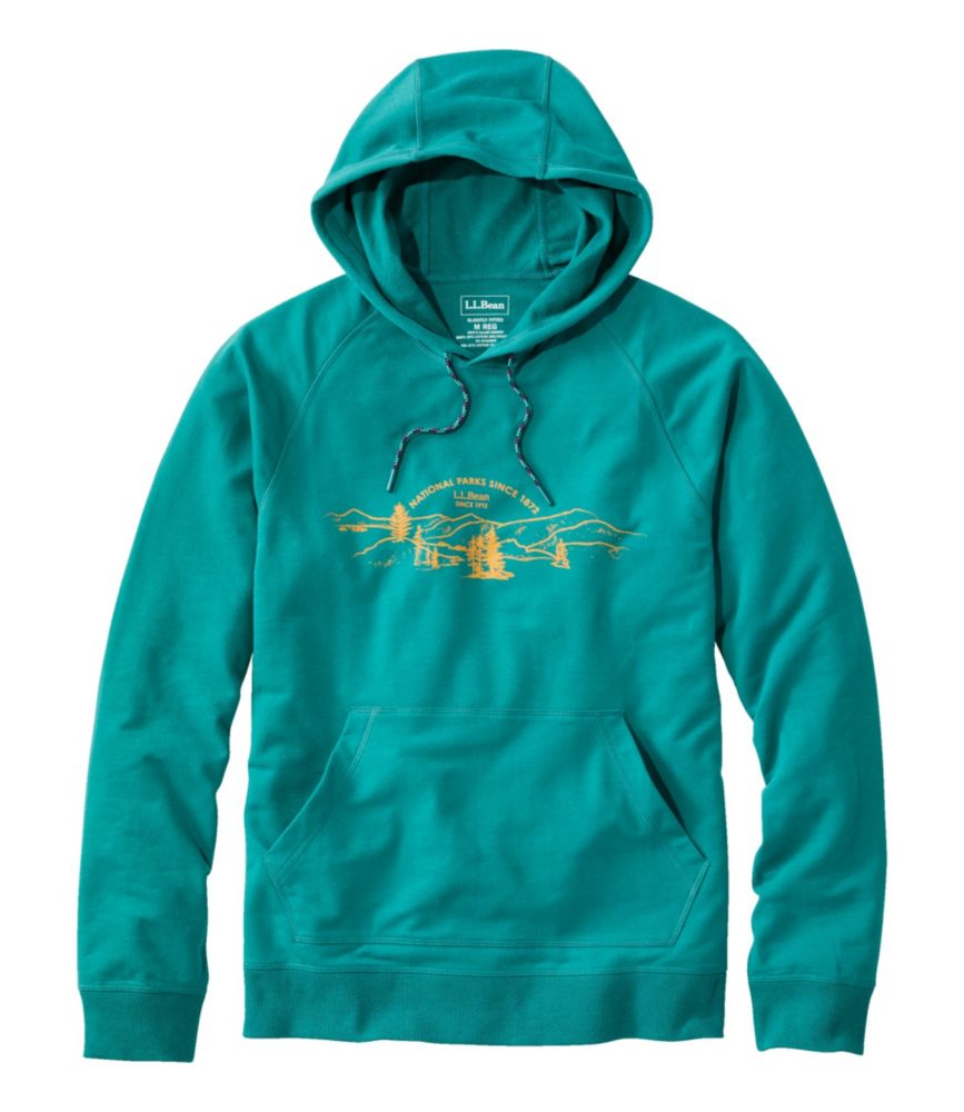 Men's Bean's Comfort Camp Hoodie, Graphic, Warm Teal/National Parks, small image number 1