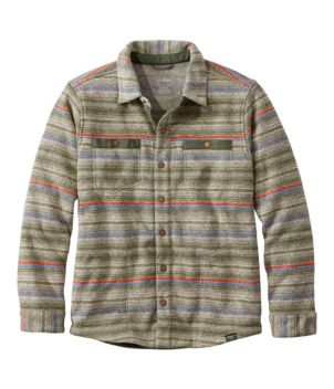 Men's Bean's Sweater Fleece Shirt Jac, Print