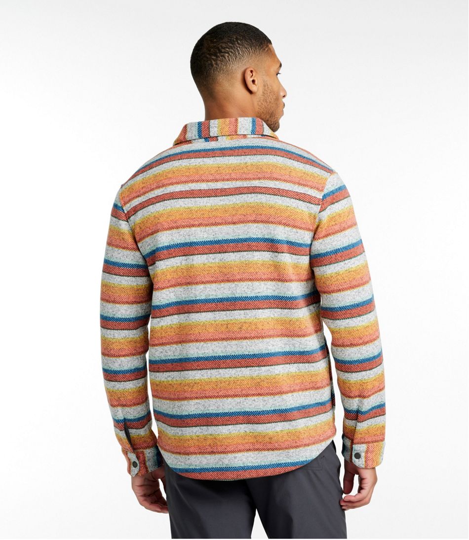 Cotton fleece jersey long sleeve sweatshirt with chest stripe