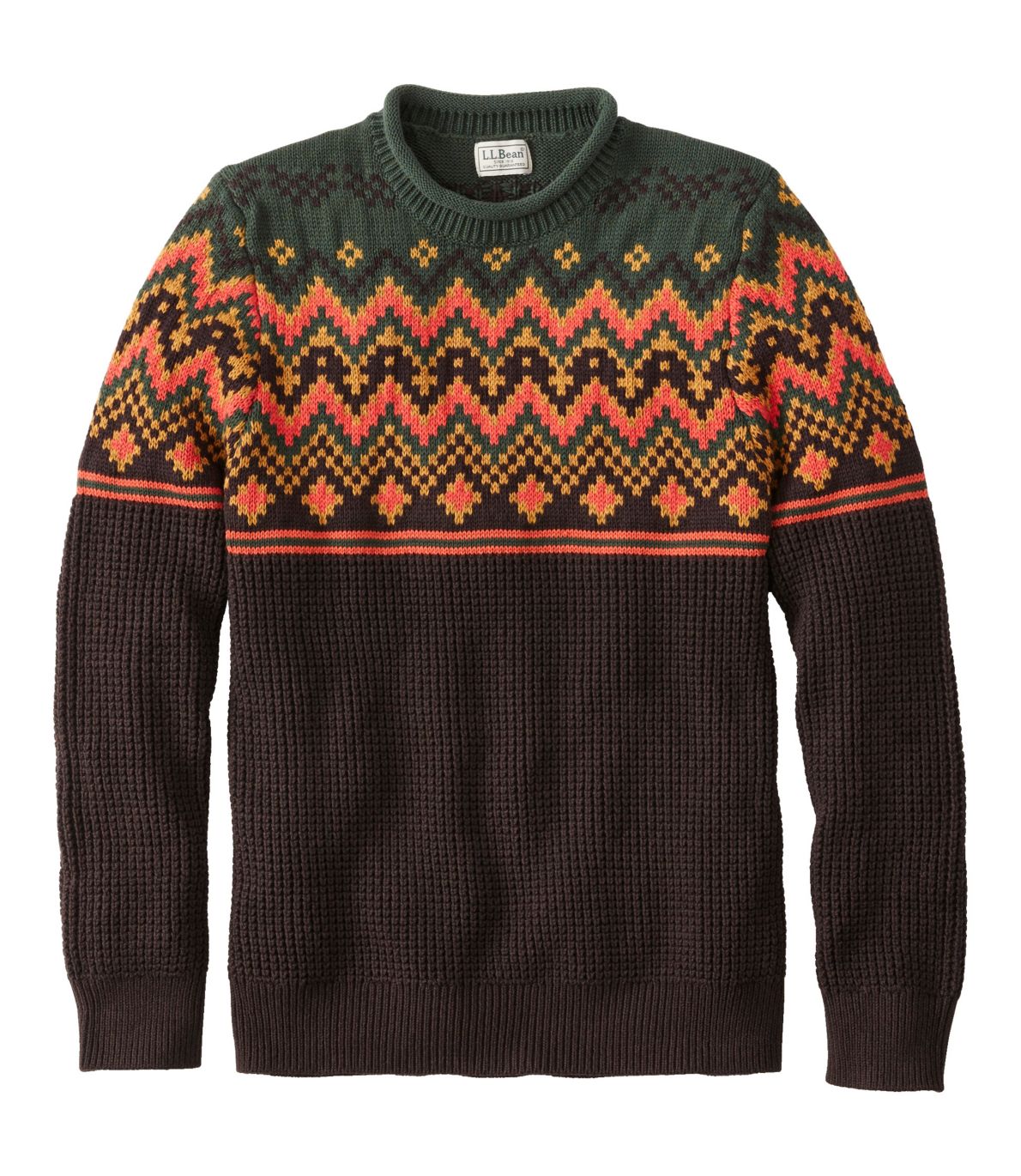 Men's L.L.Bean Organic Cotton Sweater, Crewneck, Fair Isle at L.L. Bean